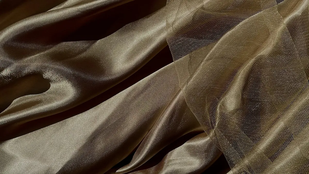 A close up view of a sheer fabric
